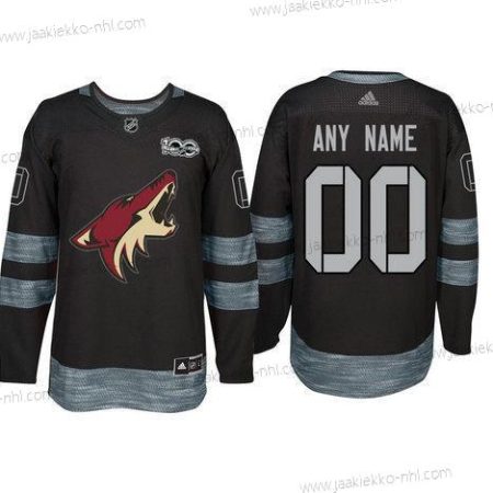 Adidas Arizona Coyotes Mukautettu Musta 1917-2017 100th Vuosipäivä Ommeltu NHL Paita