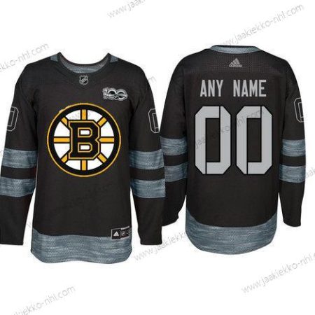 Adidas Boston Bruins Mukautettu Musta 1917-2017 100th Vuosipäivä Ommeltu NHL Paita