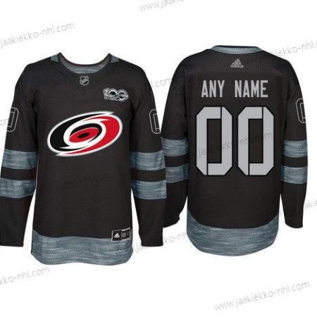 Adidas Carolina Hurricanes Mukautettu Musta 1917-2017 100th Vuosipäivä Ommeltu NHL Paita