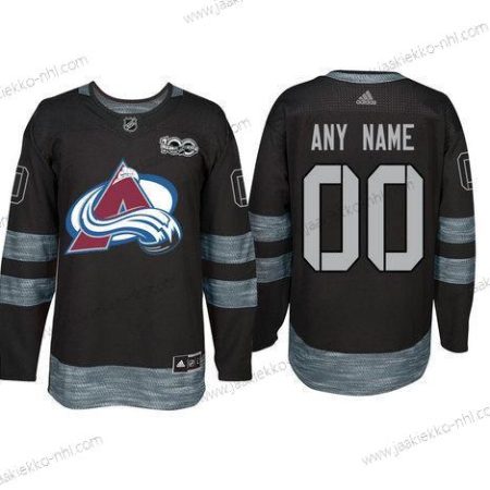 Adidas Colorado Avalanche Mukautettu Musta 1917-2017 100th Vuosipäivä Ommeltu NHL Paita