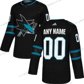 Adidas Lasten San Jose Sharks Mukautettu Musta Vaihtopaita Aito Paita