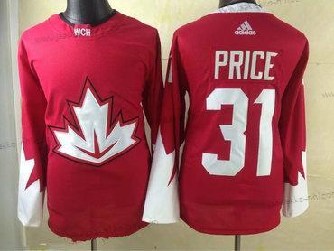 Adidas Miesten 2016 IIHF Kanadan maajoukkue #31 Carey Price Punainen Jääkiekko Ommeltu Paita