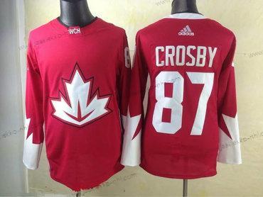 Adidas Miesten 2016 IIHF Kanadan maajoukkue #87 Sidney Crosby Punainen Jääkiekko Ommeltu Paita