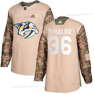 Adidas Miesten #36 Zac Rinaldo Nashville Predators Aito Veterans Day Harjoitus Maastokuvio Paita