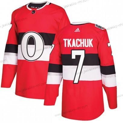 Adidas Miesten Aito Ottawa Senators #7 Brady Tkachuk 1917-2017 100th Punainen Klassinen Paita