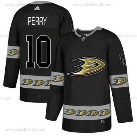 Adidas Miesten Anaheim Ducks #10 Corey Perry Musta Maajoukkue Logos Paita