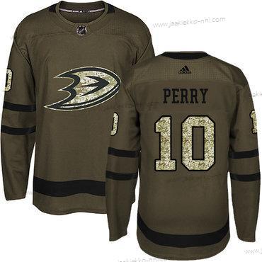 Adidas Miesten Anaheim Ducks #10 Corey Perry Vihreä Salute to Service Ommeltu NHL Paita