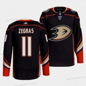 Adidas Miesten Anaheim Ducks #11 Trevor Zegras Musta Kotiottelupaita Aito Ommeltu NHL Paita