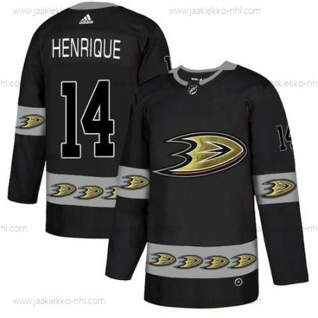 Adidas Miesten Anaheim Ducks #14 Adam Henrique Musta Maajoukkue Logos Paita