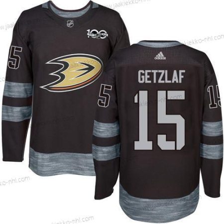 Adidas Miesten Anaheim Ducks #15 Ryan Getzlaf Musta 1917-2017 100th Vuosipäivä Ommeltu NHL Paita