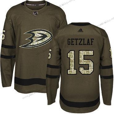 Adidas Miesten Anaheim Ducks #15 Ryan Getzlaf Vihreä Salute to Service Ommeltu NHL Paita