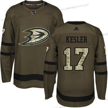 Adidas Miesten Anaheim Ducks #17 Ryan Kesler Vihreä Salute to Service Ommeltu NHL Paita