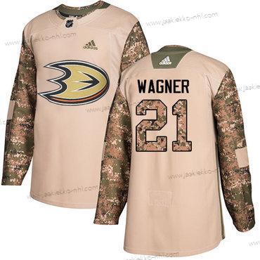 Adidas Miesten Anaheim Ducks #21 Chris Wagner Maastokuvio Aito 2017 Veterans Day Ommeltu NHL Paita