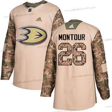 Adidas Miesten Anaheim Ducks #26 Brandon Montour Maastokuvio Aito 2017 Veterans Day Ommeltu NHL Paita