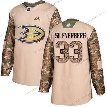 Adidas Miesten Anaheim Ducks #33 Jakob Silfverberg Maastokuvio Aito 2017 Veterans Day Ommeltu NHL Paita