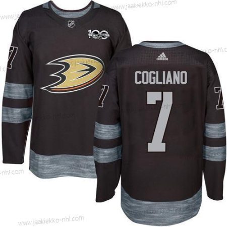 Adidas Miesten Anaheim Ducks #7 Andrew Cogliano Musta 1917-2017 100th Vuosipäivä Ommeltu NHL Paita