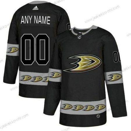 Adidas Miesten Anaheim Ducks Mukautettu Maajoukkue Logos Musta Paita