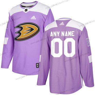 Adidas Miesten Anaheim Ducks Mukautettu Violetti Pinkki Jääkiekko Taistelee syöpää vastaan Harjoitus Paita