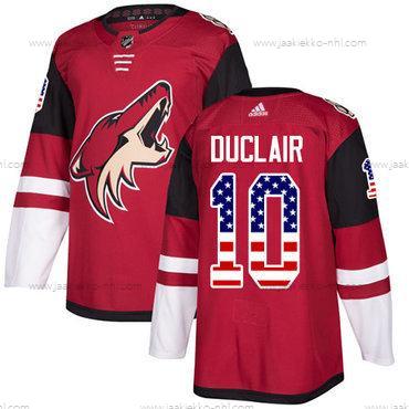 Adidas Miesten Arizona Coyotes #10 Anthony Duclair Punainen Kotiottelupaita Aito USA Flag Ommeltu NHL Paita