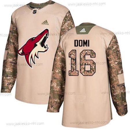 Adidas Miesten Arizona Coyotes #16 Max Domi Maastokuvio Aito 2017 Veterans Day Ommeltu NHL Paita