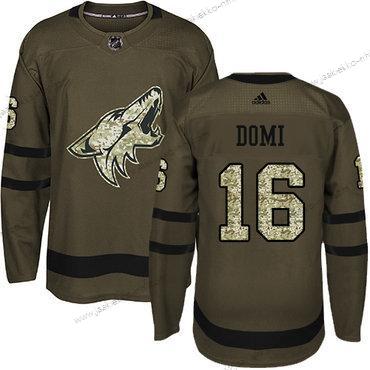 Adidas Miesten Arizona Coyotes #16 Max Domi Vihreä Salute to Service Ommeltu NHL Paita