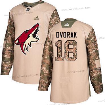 Adidas Miesten Arizona Coyotes #18 Christian Dvorak Maastokuvio Aito 2017 Veterans Day Ommeltu NHL Paita