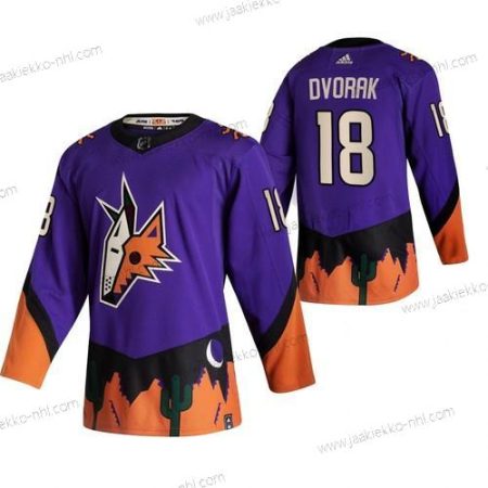 Adidas Miesten Arizona Coyotes #18 Christian Dvorak Violetti 2020-21 Käänteinen Retro Vaihtopaita NHL Paita