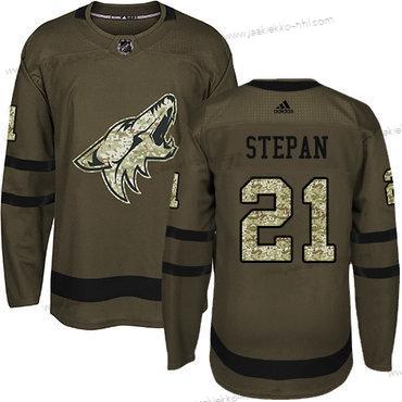 Adidas Miesten Arizona Coyotes #21 Derek Stepan Vihreä Salute to Service Ommeltu NHL Paita