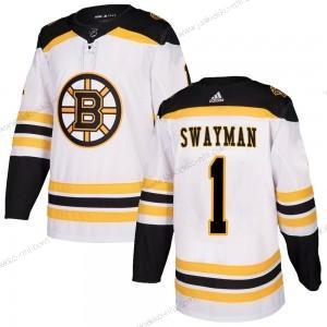 Adidas Miesten Boston Bruins #1 Jeremy Swayman Aito Kolmas paita Valkoinen Paita