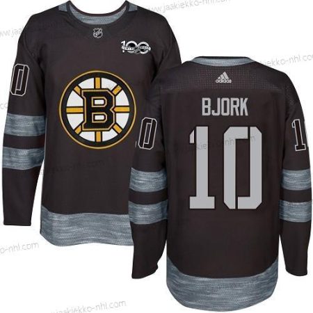 Adidas Miesten Boston Bruins #10 Anders Bjork Musta 1917-2017 100th Vuosipäivä Ommeltu NHL Paita