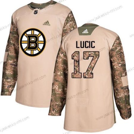 Adidas Miesten Boston Bruins #17 Milan Lucic Maastokuvio Aito 2017 Veterans Day Ommeltu NHL Paita