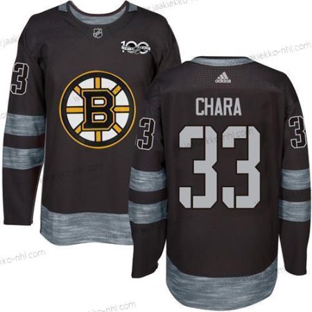 Adidas Miesten Boston Bruins #33 Zdeno Chara Musta 1917-2017 100th Vuosipäivä Ommeltu NHL Paita