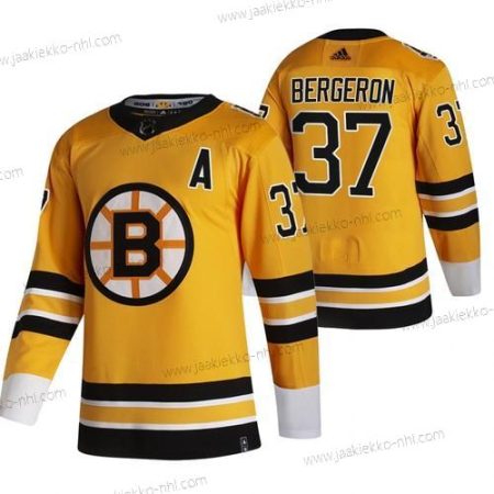 Adidas Miesten Boston Bruins #37 Patrice Bergeron Keltainen 2020-21 Käänteinen Retro Vaihtopaita NHL Paita