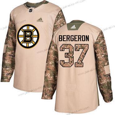 Adidas Miesten Boston Bruins #37 Patrice Bergeron Maastokuvio Aito 2017 Veterans Day Ommeltu NHL Paita