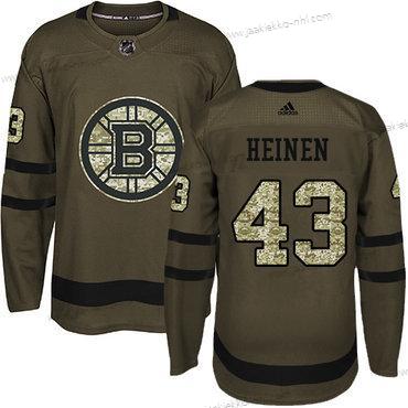 Adidas Miesten Boston Bruins #43 Danton Heinen Vihreä Salute to Service Ommeltu NHL Paita