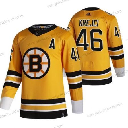 Adidas Miesten Boston Bruins #46 David Krejci Keltainen 2020-21 Käänteinen Retro Vaihtopaita NHL Paita