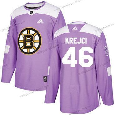 Adidas Miesten Boston Bruins #46 David Krejci Violetti Aito Taistelee syöpää vastaan Ommeltu NHL Paita