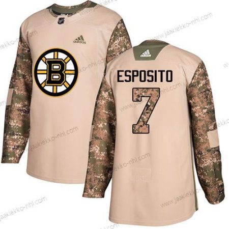 Adidas Miesten Boston Bruins #7 Phil Esposito Maastokuvio Aito 2017 Veterans Day Ommeltu NHL Paita