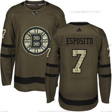 Adidas Miesten Boston Bruins #7 Phil Esposito Vihreä Salute to Service Ommeltu NHL Paita