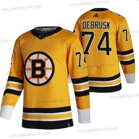 Adidas Miesten Boston Bruins #74 Jake Debrusk Keltainen 2020-21 Käänteinen Retro Vaihtopaita NHL Paita