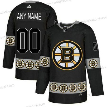 Adidas Miesten Boston Bruins Mukautettu Maajoukkue Logos Musta Paita