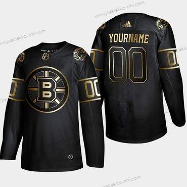 Adidas Miesten Boston Bruins Mukautettu Musta Kulta Paita