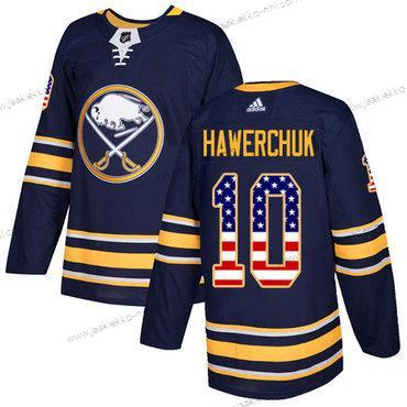 Adidas Miesten Buffalo Sabres #10 Dale Hawerchuk Laivastonsininen Sininen Kotiottelupaita Aito USA Flag Ommeltu NHL Paita