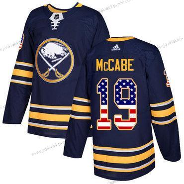 Adidas Miesten Buffalo Sabres #19 Jake Mccabe Laivastonsininen Sininen Kotiottelupaita Aito USA Flag Ommeltu NHL Paita