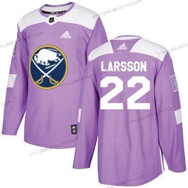 Adidas Miesten Buffalo Sabres #22 Johan Larsson Violetti Aito Taistelee syöpää vastaan Ommeltu NHL Paita