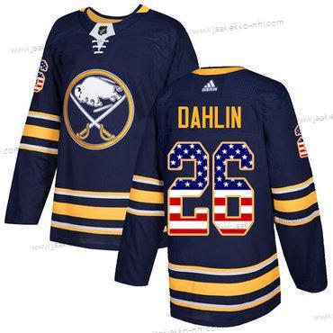 Adidas Miesten Buffalo Sabres #26 Rasmus Dahlin Laivastonsininen Sininen Kotiottelupaita Aito USA Flag Ommeltu NHL Paita