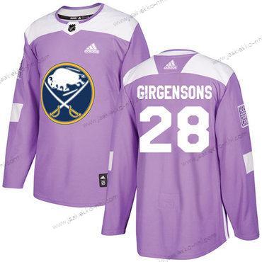 Adidas Miesten Buffalo Sabres #28 Zemgus Girgensons Violetti Aito Taistelee syöpää vastaan Ommeltu NHL Paita