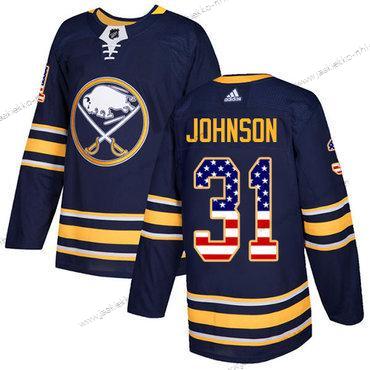 Adidas Miesten Buffalo Sabres #31 Chad Johnson Laivastonsininen Sininen Kotiottelupaita Aito USA Flag Ommeltu NHL Paita