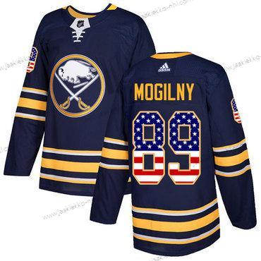 Adidas Miesten Buffalo Sabres #89 Alexander Mogilny Laivastonsininen Sininen Kotiottelupaita Aito USA Flag Ommeltu NHL Paita