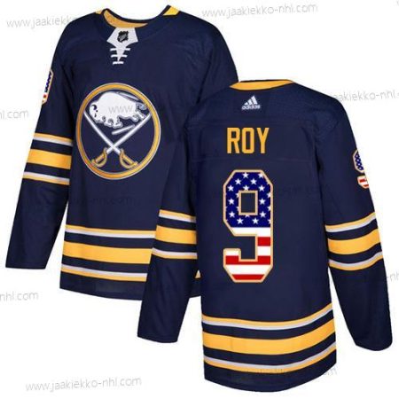 Adidas Miesten Buffalo Sabres #9 Derek Roy Laivastonsininen Sininen Kotiottelupaita Aito USA Flag Ommeltu NHL Paita